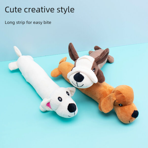 Cross-border Amazon Pet Plush Toy Dog Shape BiTE Interactive Relieving Stuffy Long Lying Dog Sound Toy - Image 3