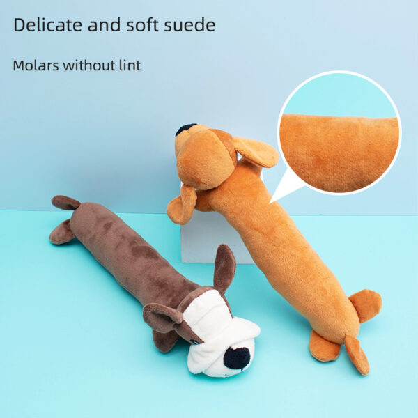 Cross-border Amazon Pet Plush Toy Dog Shape BiTE Interactive Relieving Stuffy Long Lying Dog Sound Toy - Image 4