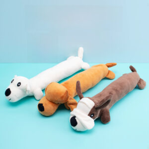 Cross-border Amazon Pet Plush Toy Dog Shape BiTE Interactive Relieving Stuffy Long Lying Dog Sound Toy