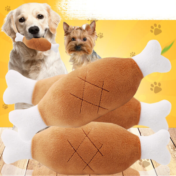 Double-bone Chicken Leg Plush Toy Sound Connotation BB Pet Dog Cat Toy Supplies Long About Wholesale - Image 2